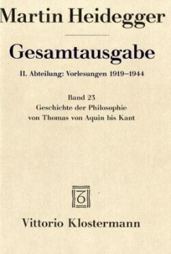 Geschichte der Philosophie von Thomas von Aquin bis Kant. (Wintersemester 1926/27)