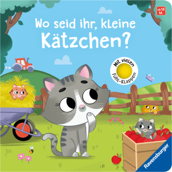 Wo seid ihr, kleine Kätzchen? Spielbuch mit vielen Stoff-Klappen, Kinderbuch ab 18 Monaten, Pappbilderbuch