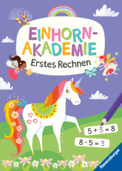 Ravensburger Einhorn Akademie Erstes Rechnen - Rätselbuch ab 6 Jahre, Rechnen lernen, Einhorn Buch