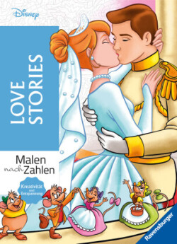 Malen nach Zahlen Disney: Love Stories - Malbuch für Erwachsene