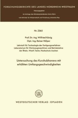 Untersuchung des Kurzhubhonens mit erhöhten Umfangsgeschwindigkeiten