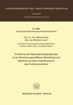 Ermittlung des Eigenspannungszustandes in der Randzone geschliffener Werkstücke und Bestimmung seiner Auswirkung auf das Funktionsverhalten