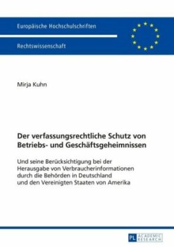 verfassungsrechtliche Schutz von Betriebs- und Geschaeftsgeheimnissen