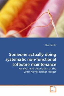 Someone actually doing systematic non-functional software maintenance