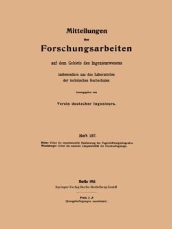 Mitteilungen über Forschungsarbeiten auf dem Gebiete des Ingenieurwesens