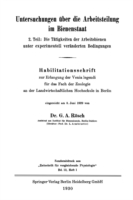 Untersuchungen über die Arbeitsteilung im Bienenstaat