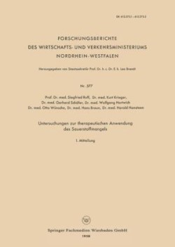 Untersuchungen zur therapeutischen Anwendung des Sauerstoffmangels