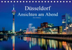 Düsseldorf - Ansichten am Abend (Tischkalender 2019 DIN A5 quer)