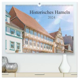 Historisches Hameln (hochwertiger Premium Wandkalender 2024 DIN A2 quer), Kunstdruck in Hochglanz