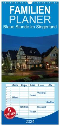 Familienplaner 2024 - Blaue Stunde im Siegerland mit 5 Spalten (Wandkalender, 21 x 45 cm) CALVENDO