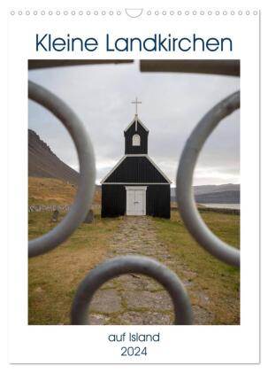 Kleine Landkirchen auf Island (Wandkalender 2024 DIN A3 hoch), CALVENDO Monatskalender