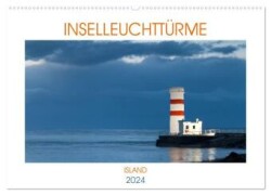Inselleuchttürme Island (Wandkalender 2024 DIN A2 quer), CALVENDO Monatskalender