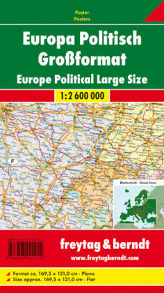 Europe Map Large Size, Flat in a Tube 1:2 600 000