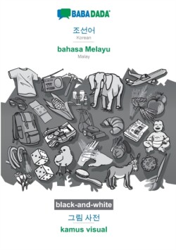 Korean (in Hangul script) - bahasa Melayu, visual dictionary, BW