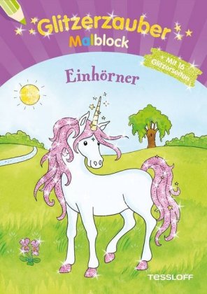 Glitzerzauber Malblock Einhörner