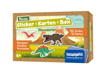 Meine Sticker + Karten + Box - Dinosaurier, m. 20 Beilage