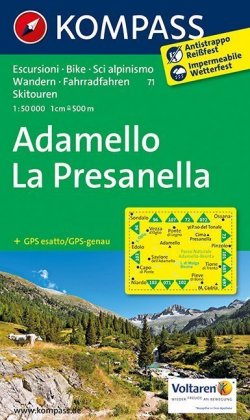 Kompass Karte Adamello, La Presanella