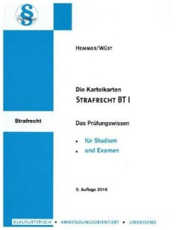 Die Karteikarten Strafrecht BT. Tl.1