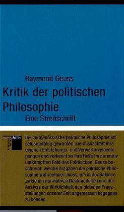 Kritik der politischen Philosophie