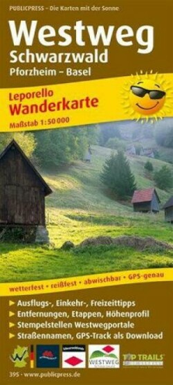 Black Forest West Trail, hiking map 1:50,000