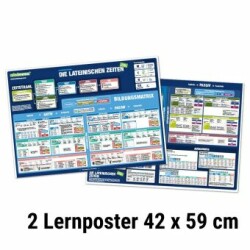 mindmemo Lernposter 2er Set - Die lateinischen Zeiten Grammatik lernen Grundwissen Lernhilfe