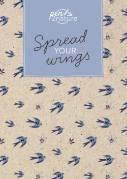 Spread Your Wings - Nachhaltiges Notizbuch in A5 mit Hardcover und Vogel-Motiv