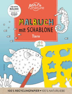 Malbuch mit Schablone. Tiere