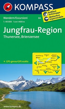 KOMPASS Wanderkarte 84 Jungfrau-Region, Thunersee, Brienzersee 1:40.000