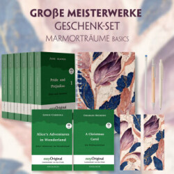 Große Meisterwerke Geschenkset - 8 Bücher (Softcover+ Audio-Online) + Marmorträume Schreibset Basics, m. 8 Beilage, m. 8 Buch