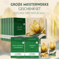 Große Meisterwerke Geschenkset - 8 Bücher (Hardcover+ Audio-Online) + Eleganz der Natur Schreibset Basics, m. 8 Beilage, m. 8 Buch