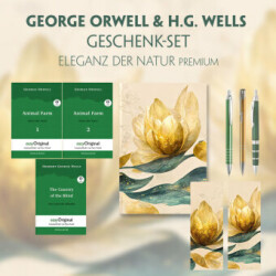 George Orwell & H.G. Wells Geschenkset - 3 Bücher (mit Audio-Online) + Eleganz der Natur Schreibset Premium, m. 3 Beilage, m. 3 Buch