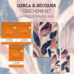 Lorca & Bécquer Geschenkset - 3 Bücher (mit Audio-Online) + Marmorträume Schreibset Basics, m. 3 Beilage, m. 3 Buch