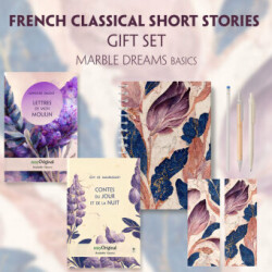 French Classical Short Stories (with audio-online) Readable Classics Geschenkset + Marmorträume Schreibset Basics, m. 2 Beilage, m. 2 Buch