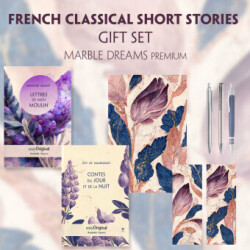 French Classical Short Stories (with audio-online) Readable Classics Geschenkset + Marmorträume Schreibset Premium, m. 2 Beilage, m. 2 Buch