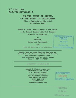 Sloan vs. Ware and Bank of America Appellant's Opening Brief