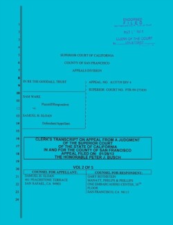 Sloan vs. Ware and Bank of America Clerk's Transcript on Appeal Vol. 2