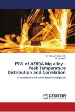 FSW of AZ80A Mg alloy - Peak Temperature Distribution and Correlation