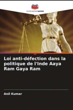 Loi anti-défection dans la politique de l'Inde Aaya Ram Gaya Ram