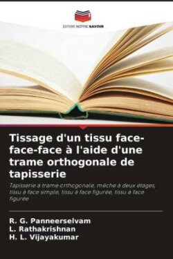 Tissage d'un tissu face-face-face à l'aide d'une trame orthogonale de tapisserie