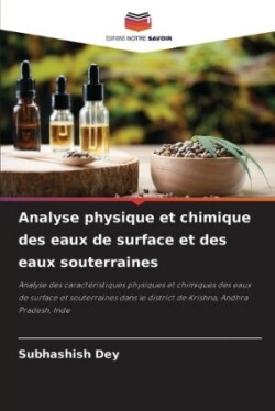 Analyse physique et chimique des eaux de surface et des eaux souterraines