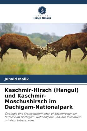 Kaschmir-Hirsch (Hangul) und Kaschmir-Moschushirsch im Dachigam-Nationalpark