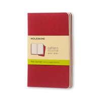 Moleskine Plain Cahier - Red Cover (3 Set)