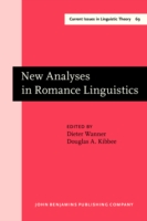 New Analyses in Romance Linguistics Selected papers from the Linguistic Symposium on Romance Languages XVIII, Urbana-Champaign, April 7-9, 1988