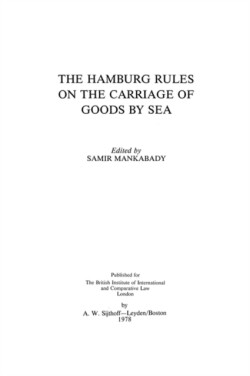 Hamburg Rules on the Carriage of Goods by Sea