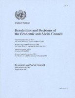 Resolutions and decisions of the Economic and Social Council