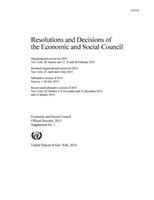 Resolutions and decisions of the Economic and Social Council