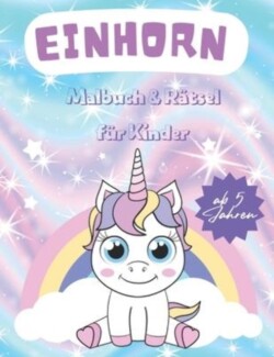 Einhorn Malbuch und Puzzle für Kinder ab 5 Jahren