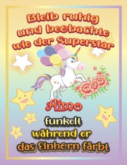 Bleib ruhig und beobachte wie Superstar Aimo funkelt wahrend sie das Einhorn farbt